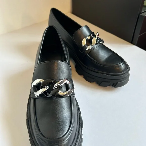 JustFab Drew Lug Sole Loafer Black Size 8.5 - Picture 9 of 9